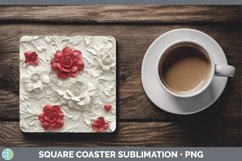 Gorgeous3D Valentine Square Coaster design.