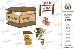 3D Valentine's Day Decor Lasercut. Valentine Stand Decor SVG Product Image 5