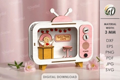 3D Valentine's Day Decor Lasercut. Valentine Stand Decor SVG Product Image 1