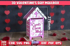 3D Valentine&#039;s Day Mailbox | Valentine Card | Post Box | CNC Product Image 2