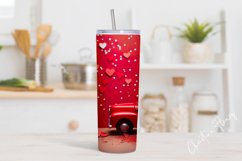 3D Valentine Vintage Truck Tumbler Wrap PNG | Valentine PNG Product Image 2