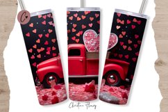 3D Valentine Truck Tumbler Wrap PNG | Valentine PNG Product Image 1