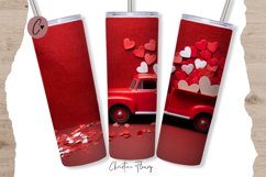 3D Valentine Vintage Truck Tumbler Wrap PNG | Valentine PNG Product Image 1