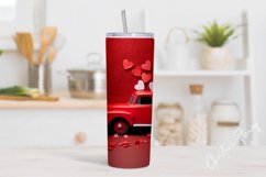 3D Valentine Vintage Truck Tumbler Wrap PNG | Valentine PNG Product Image 2