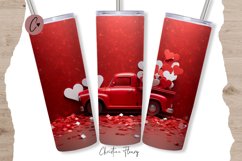 3D Valentine Vintage Truck Tumbler Wrap PNG | Valentine PNG Product Image 1