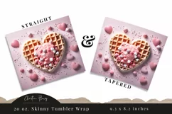 3D Heart Waffle Valentine Tumbler Wrap PNG | Valentine PNG Product Image 3