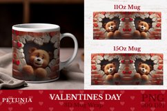 Valentines Day Mug Wrap Sublimation design being used as a mug print