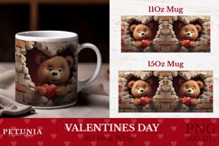 Valentines Day Mug Wrap Sublimation design being used as a mug print