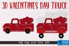 3D Layered Valentine's Day Truck |Truck Layered Papercut SVG Product Image 1