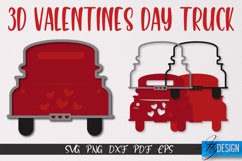 3D Layered Valentine's Day Truck |Truck Layered Papercut SVG Product Image 1