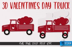 3D Layered Valentine's Day Truck |Truck Layered Papercut SVG Product Image 1