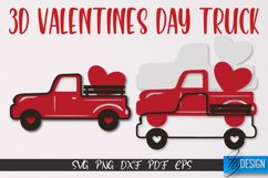 3D Layered Valentine's Day Truck |Truck Layered Papercut SVG Product Image 1