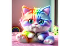 20 Oz Skinny Tumbler Digital Painted Cute Kitten Wrap Product Image 5