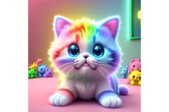 20 Oz Skinny Tumbler Digital Painted Cute Kitten Wrap Product Image 6