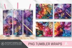 3D Vibrant Alcohol Ink Tumbler wrap Product Image 1