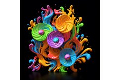 20 Oz 3D Abstract Plastic Splash Look Skinny Tumbler Wrap Product Image 5