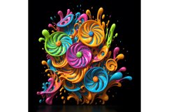 20 Oz 3D Abstract Plastic Splash Look Skinny Tumbler Wrap Product Image 6