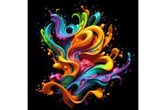 20 Oz 3D Abstract Glossy Swirl Splash Skinny Tumbler Wrap Product Image 5