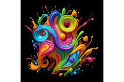 20 Oz 3D Abstract Glossy Swirl Splash Skinny Tumbler Wrap Product Image 7