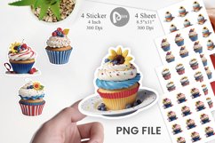 Sticker 3D Colorful Cupcake Product Image 1