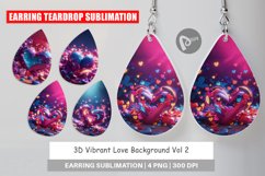 Earring teardrop sublimation design 3D Vibrant Love Product Image 1