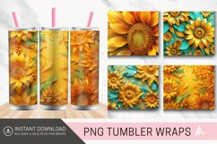 3D Vibrant Sunflower Tumbler wrap Product Image 1