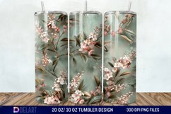 3D Vintage Acacia Flowers Tumbler Wrap Product Image 1