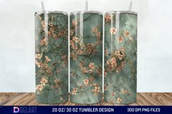 3D Vintage Acacia Flowers Tumbler Wrap Product Image 1