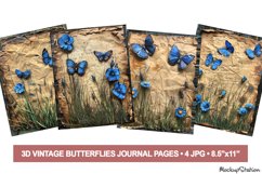 Butterflies Junk Journal Pages |3D Old Papers for Scrapbook Product Image 1