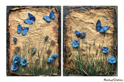 Butterflies Junk Journal Pages |3D Old Papers for Scrapbook Product Image 2