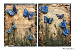 Butterflies Junk Journal Pages |3D Old Papers for Scrapbook Product Image 3