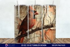 3D Vintage Cardinal Bird Tumbler Wrap Product Image 1
