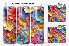 3D Vintage Flower 20/30oz Skinny Tumbler Product Image 1
