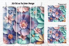 3D Vintage Flower 20/30oz Skinny Tumbler Product Image 1
