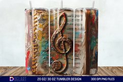 3D Vintage Journal Music Note Tumbler Wrap Product Image 1