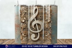 3D Vintage Journal Music Note Tumbler Wrap Product Image 1