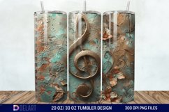 3D Vintage Journal Music Note Tumbler Wrap Product Image 1