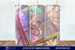3D Vintage Journal Music Note Tumbler Wrap Product Image 1