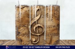 3D Vintage Journal Music Note Tumbler Wrap Product Image 1