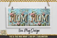 3D Vintage Mom Mug Wrap is a professional design that is available at 300dpi PNG to use for Sublimation on mugs.