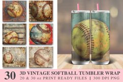 3D vintage Softball Tumbler wrap Bundle Product Image 1