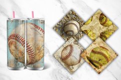 3D vintage Softball Tumbler wrap Bundle Product Image 2