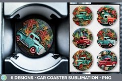 Bundle of six Watercolor Christmas Car Coaster designs.