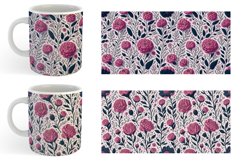 3D Vintage Wildflower Mug sublimation design Product Image 4