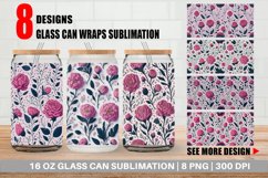 Glass Can Wraps 3D Vintage Wildflower Product Image 1