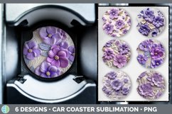 Bundle of six 3D Violets Car Coaster designs.