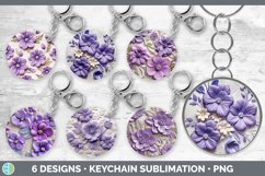 Bundle of six 3D Violets Keychain designs.