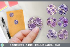 Bundle of six 3D Violets Stickers designs.