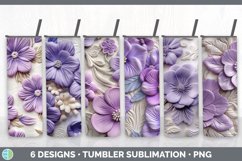 Bundle of six 3D Violets Tumbler designs.