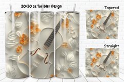 3D Violin Flowers 20/30oz Skinny Tumbler Product Image 1